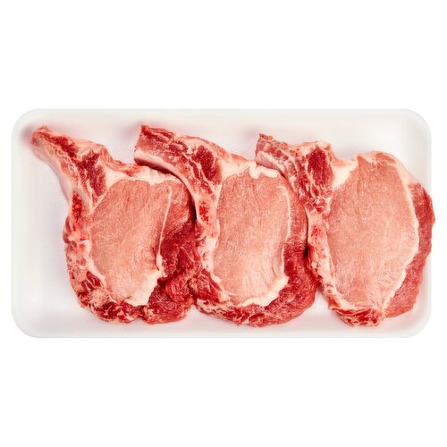 Fresh Rib End Pork Loin Chop, Bone In, Average Weight 1.25 lb Pack