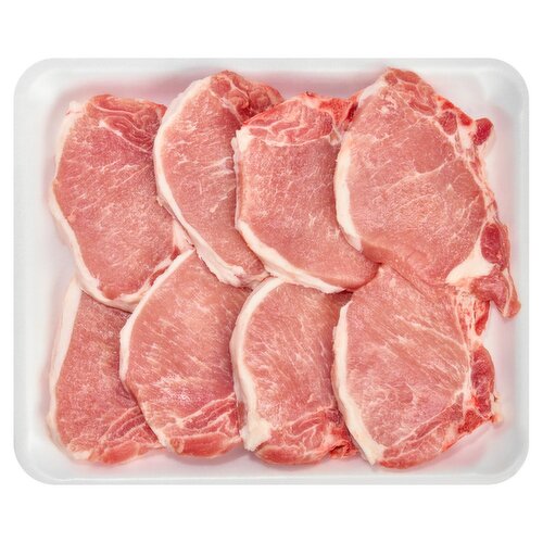 Fresh Center Cut Pork Chops, Bone In, Thin Sliced, Family Pack, Average weight 3 lb Pack