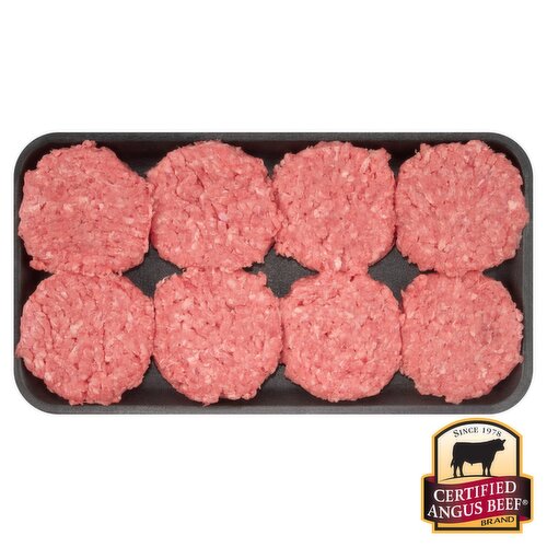 Certifeid Angus Beef Freshly Ground 80% Lean / 20% Fat Beef Sliders, Average Weight 1.25 lb Pack