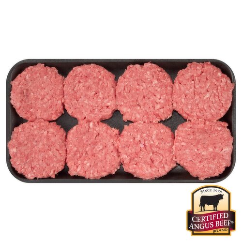 Certifeid Angus Beef Freshly Ground 85% Lean / 15% Fat Beef Sliders, Average Weight 1.25 lb Pack