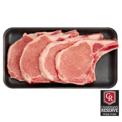 Chairman's Reserve Prime Center Cut Pork Loin Chops, Bone In, Thin Sliced, Average Weight 1.5 lb Pac