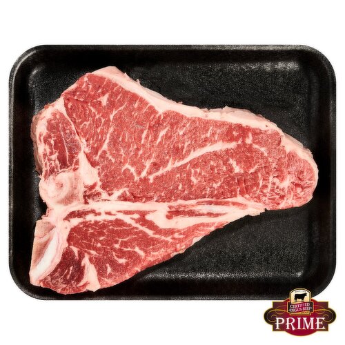 Certified Angus Prime Beef Loin T-Bone Steak, Bone In, Average weight 1 lb Pack
