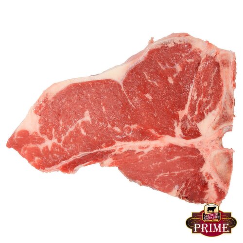 Certified Angus Prime Beef Loin T-Bone Steak, Bone In, Average Weight 1 lb Pack