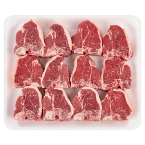 Fresh American Lamb Loin Chops, Bone In, Giant Size, Average Weight 3 lb Pack