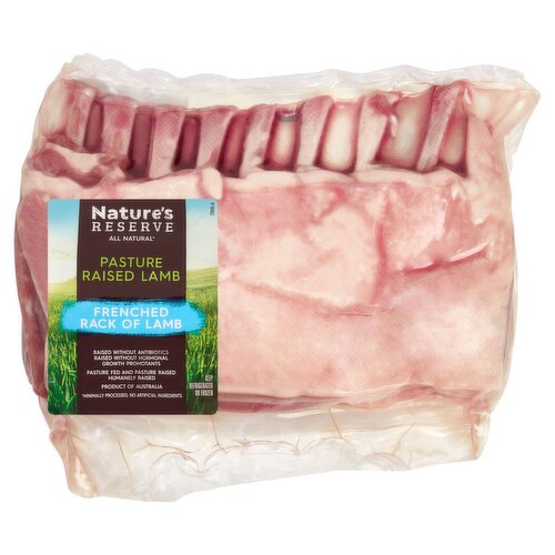 Nature's Reserve Lamb Frenched Rack of Lamb, Bone In, Grassfed, Product of Australia, Average Weight