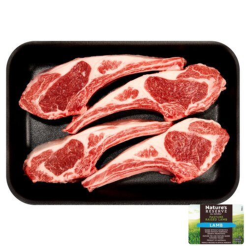 Nature's Reserve Lamb Rib Chops, Bone In, Grassfed, Product of Australia, Average Weight 1 lb Pack