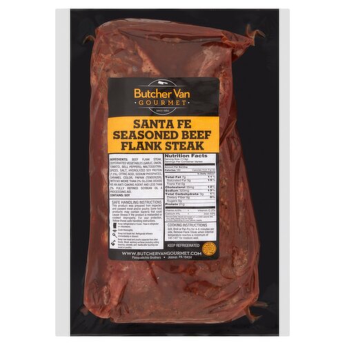Butcher Van Gourmet Santa Fe Seasoned Beef Flank Steak