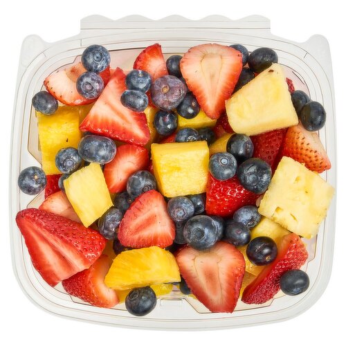 Large Pineapple Chunks, Trimmed Strawberries, Blueberries 30 oz