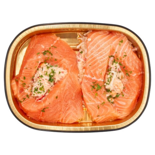 Fresh Tray Wrapped Stuffed Salmon Portions 