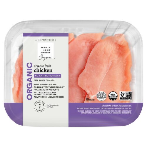 Wholesome Pantry Organic Thin Sliced/Boneless Skinless Breast with Rib Meat Fresh Chicken