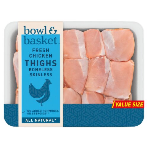 Bowl & Basket Boneless Skinless Fresh Chicken Thighs Value Size