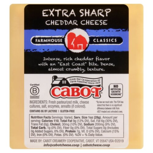 Cabot Vermont Aged White Cheddar