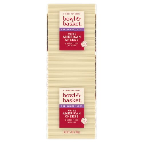 Bowl & Basket Pre-Sliced White American Cheese, 16 count