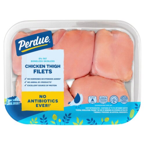 Perdue 8% Fat Boneless Skinless Chicken Thigh Filets