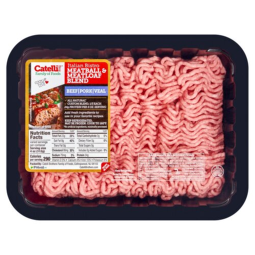 Catelli Brothers Prepacked Meat Loaf Mix, Beef/Pork/Veal, Average Weight 1 lb Pack