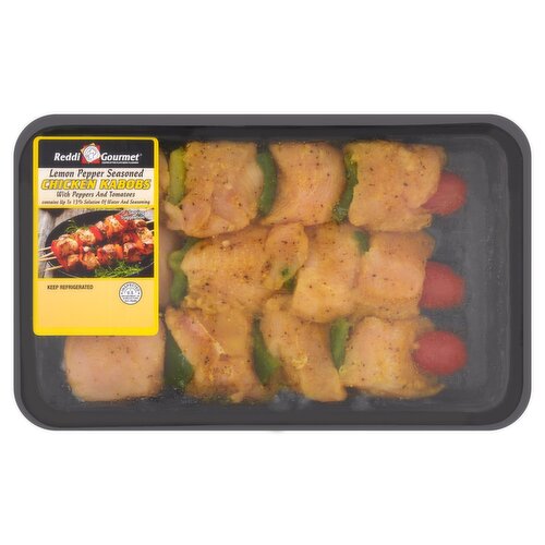 Reddi Gourmet Lemon Pepper Seasoned with Pepper and Tomatoes Chicken Kabobs