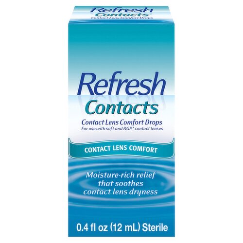 Refresh Contacts® Contact Lens Comfort Drops For Use with Contact Lenses, 0.4 fl oz (12mL) Sterile