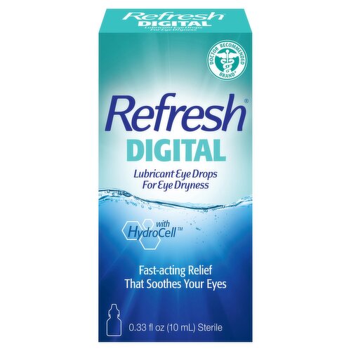 Refresh Digital Lubricant Eye Drops for Eye Dryness, 0.33 fl oz