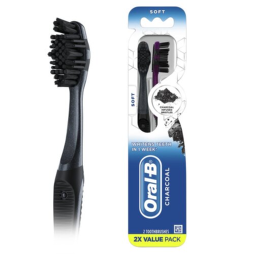 Oral-B Charcoal Soft Toothbrushes Value Pack, 2 count