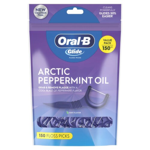 Oral-B Glide Arctic Peppermint Oil Mint Flavor Floss Picks Value Pack, 150 count