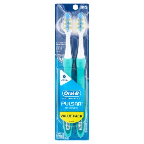 Oral-B Pro-Health Pulsar Soft Battery Powered Toothbrushes Value Pack, 2 count