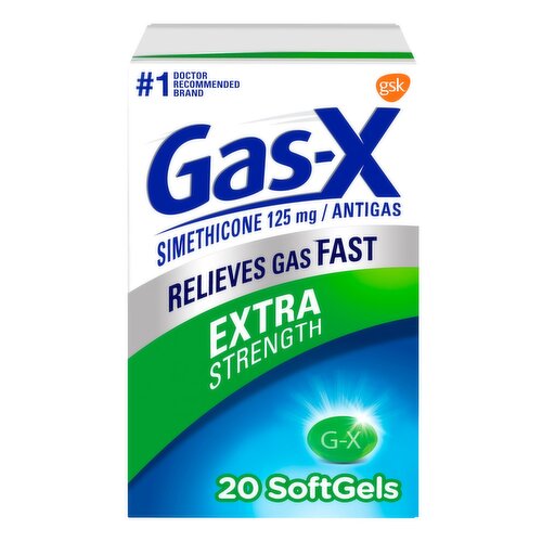 Gas-X Extra Strength Simethicone Antigas Softgels, 125 mg, 20 count