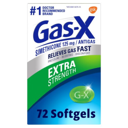 Gas-X Extra Strength Simethicone Antigas Softgels, 125 mg, 72 count