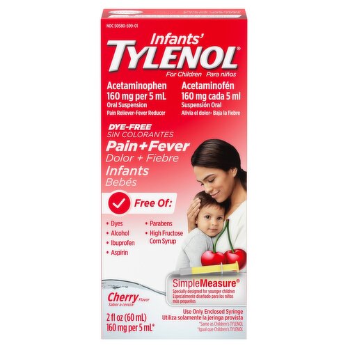 Tylenol Cherry Flavor Acetaminophen Pain + Fever Oral Suspension, 160 mg, 2 fl oz