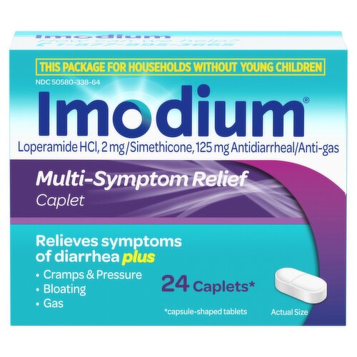 Imodium Multi-Symptom Relief Diarrhea Plus Caplets, 24 count