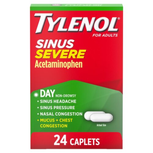 Tylenol Sinus Severe Non-Drowsy Day Caplets for Adults, 24 count