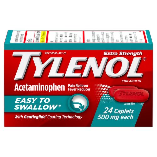 Tylenol Extra Strength Acetaminophen Caplets for Adults, 500 mg, 24 count