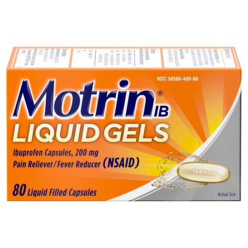 Motrin IB Ibuprofen Capsules, 200 mg, 80 count