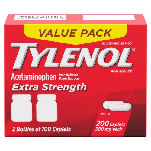 Tylenol Extra Strength Acetaminophen Caplets, 500 mg, Value Pack, 200 count