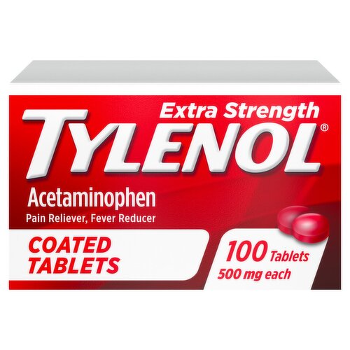 Tylenol Extra Strength Acetaminophen Coated Tablets for Adults, 500 mg, 100 count