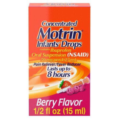 Infants' Motrin Concentrated Drops, Fever Reducer, Ibuprofen, Berry Flavored, .5 Oz