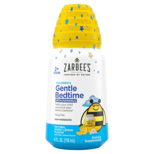 Zarbee's Natural Honey Lemon Flavor Childrens's Gentle Bedtime Dietary Supplement, 2+ Years, 4 fl oz