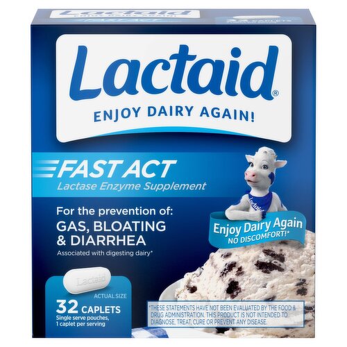 Lactaid Fast Act Caplets, 32 count