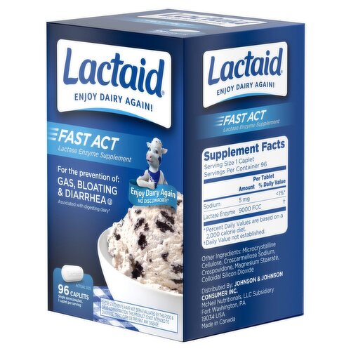 Lactaid Fast Act Lactase Enzyme Supplement, 96 count