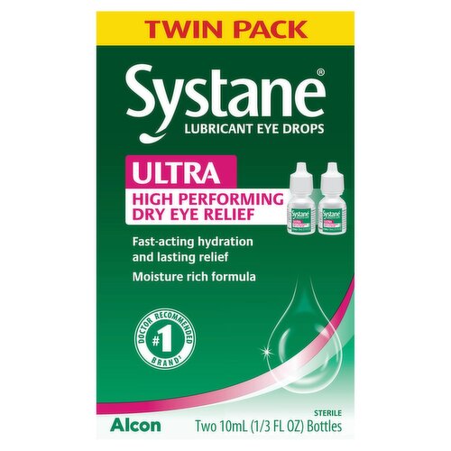 Systane Ultra Lubricant Eye Drops Twin Pack, 1/3 fl oz, 2 count