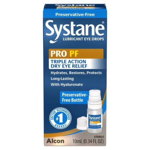 Systane Pro PF Triple Action Dry Eye Relief Lubricant Eye Drops, 0.34 fl oz
