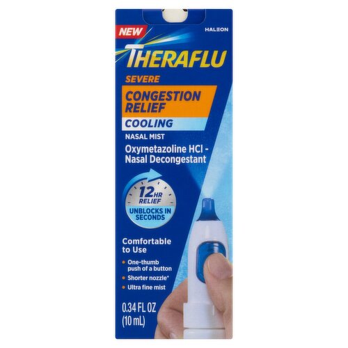 Theraflu Severe Congestion Relief Cooling Nasal Mist, 0.34 fl oz