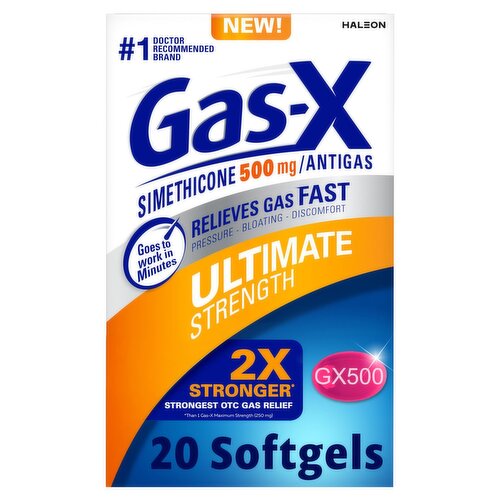 Gas-X Ultimate Strength Simethicone Antigas Softgels, 500 mg, 20 count