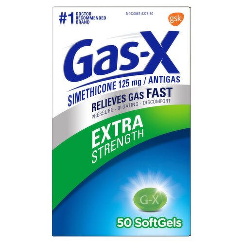 Gas-X Extra Strength Simethicone Antigas Softgels, 125 mg, 50 count