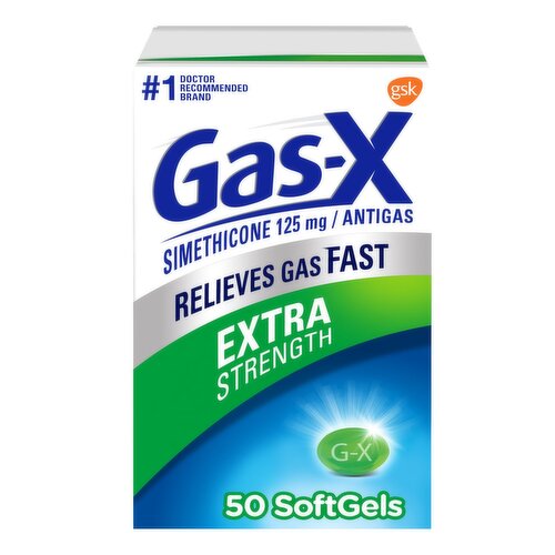 Gas-X Extra Strength Simethicone Antigas Softgels, 125 mg, 50 count
