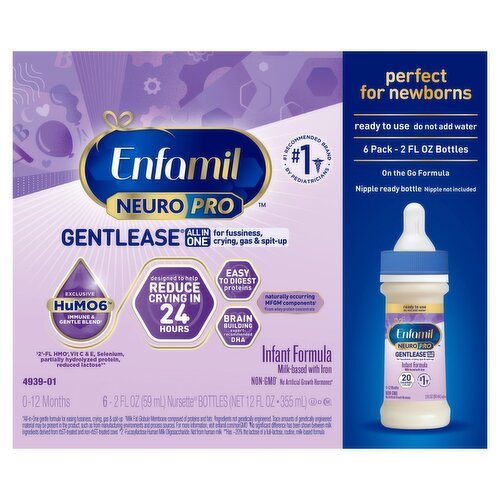 Enfamil NeuroPro Gentlease Baby Formula, Reduces Fussiness, Crying, Gas & Spit-up in 24 Hrs, 2 Fl Oz