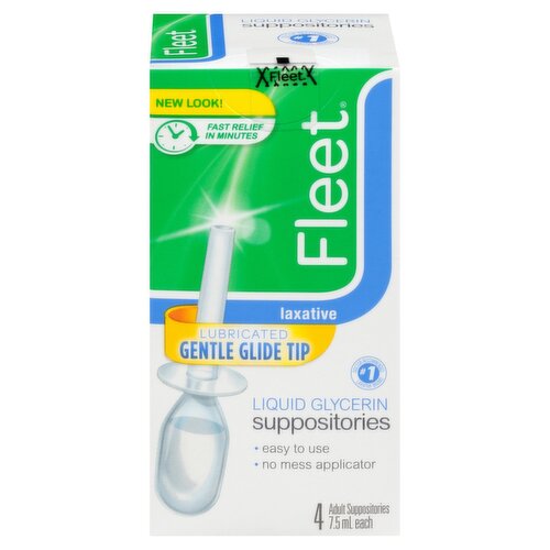 Fleet Laxative Liquid Glycerin Suppositories, 7.5 ml, 4 count