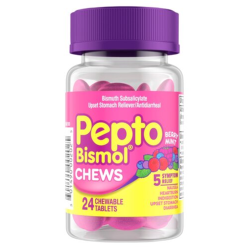 Pepto Bismol Berry Mint Chewable Tablets, 24 count