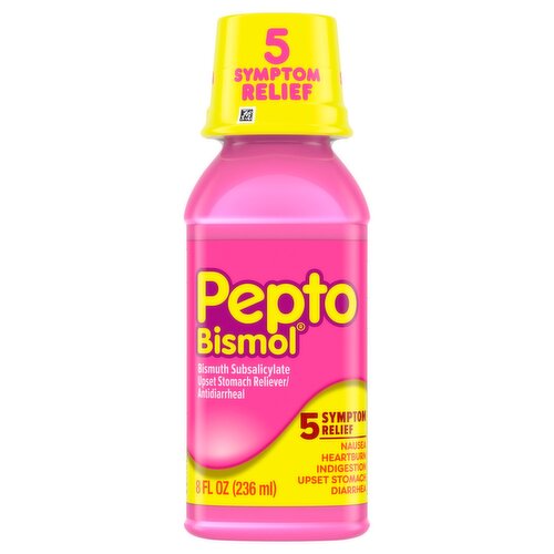 Pepto Bismol Liquid for Nausea, Heartburn, Indigestion, Upset Stomach, and Diarrhea - Fast Relief f