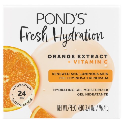 Pond's Fresh Hydration Orange Extract + Vitamin C Hydrating Gel Moisturizer, 3.4 oz