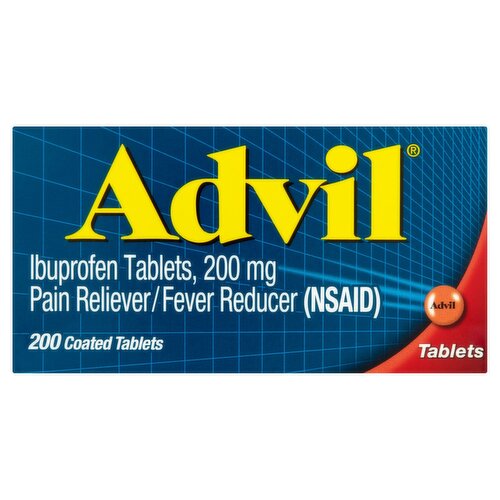 Advil Ibuprofen Coated Tablets, 200 mg, 200 count